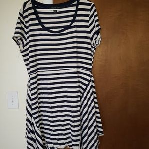 forever21 strip navy blue and white dress